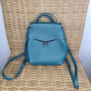 Botkier Bag Valentina Mini Wrap Backpack Pebbled Leather Emerald Isle